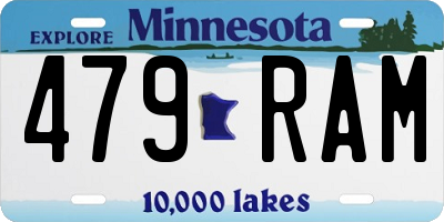 MN license plate 479RAM