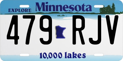 MN license plate 479RJV