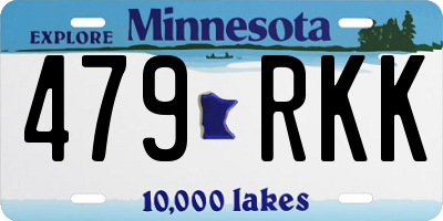 MN license plate 479RKK