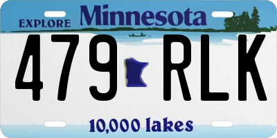 MN license plate 479RLK
