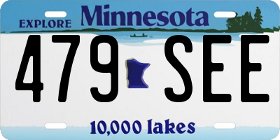 MN license plate 479SEE