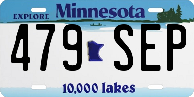 MN license plate 479SEP