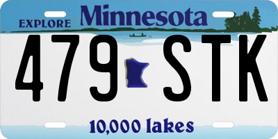 MN license plate 479STK