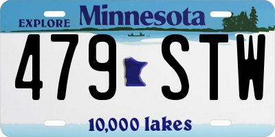 MN license plate 479STW