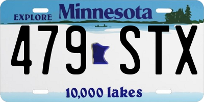 MN license plate 479STX