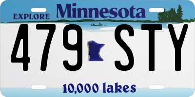 MN license plate 479STY