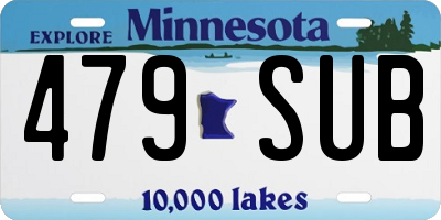 MN license plate 479SUB