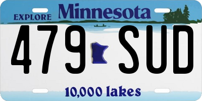 MN license plate 479SUD