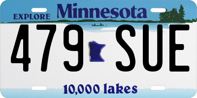 MN license plate 479SUE