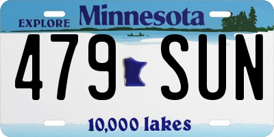 MN license plate 479SUN