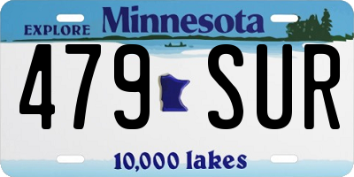 MN license plate 479SUR