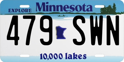 MN license plate 479SWN