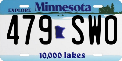 MN license plate 479SWO