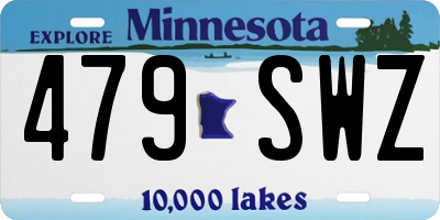 MN license plate 479SWZ
