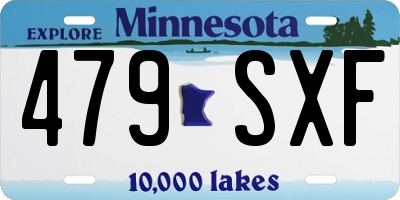 MN license plate 479SXF