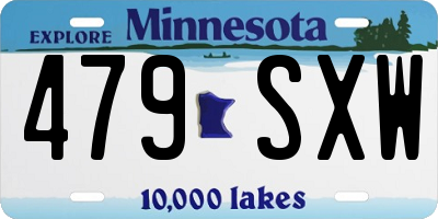 MN license plate 479SXW