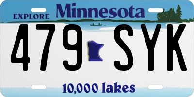 MN license plate 479SYK