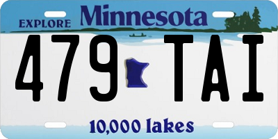 MN license plate 479TAI