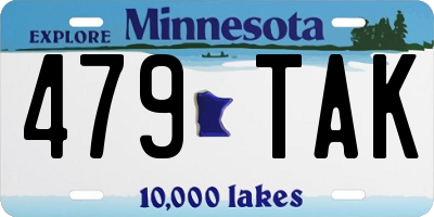 MN license plate 479TAK
