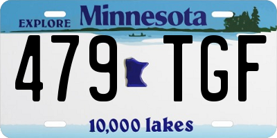 MN license plate 479TGF