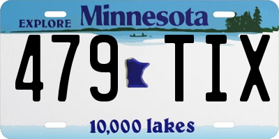 MN license plate 479TIX