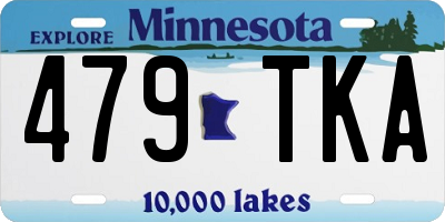 MN license plate 479TKA