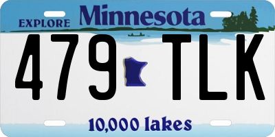 MN license plate 479TLK