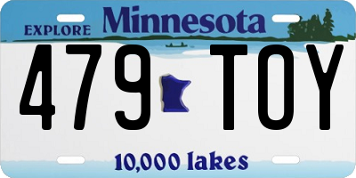 MN license plate 479TOY