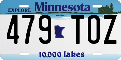 MN license plate 479TOZ