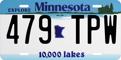 MN license plate 479TPW