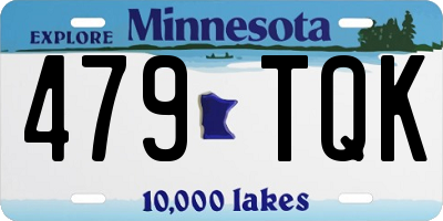 MN license plate 479TQK