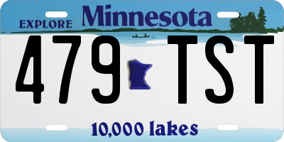 MN license plate 479TST