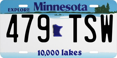 MN license plate 479TSW