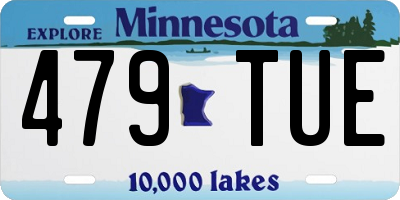 MN license plate 479TUE