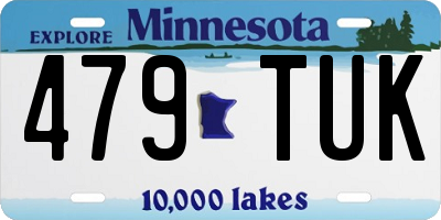 MN license plate 479TUK