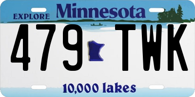 MN license plate 479TWK