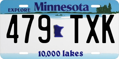 MN license plate 479TXK