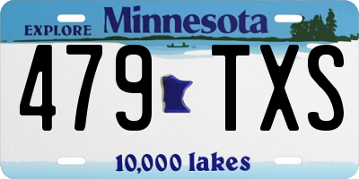 MN license plate 479TXS