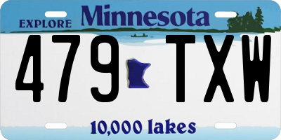 MN license plate 479TXW