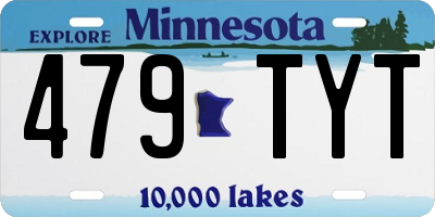 MN license plate 479TYT