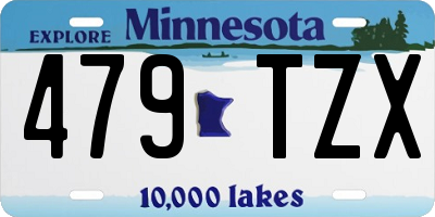 MN license plate 479TZX