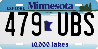 MN license plate 479UBS