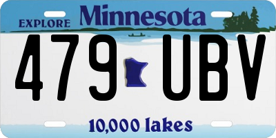 MN license plate 479UBV