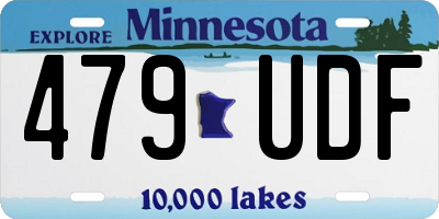 MN license plate 479UDF