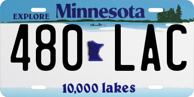 MN license plate 480LAC