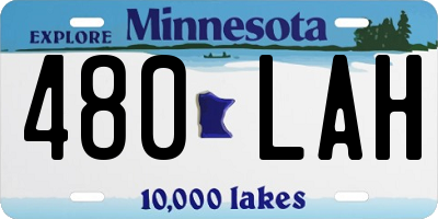 MN license plate 480LAH