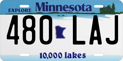 MN license plate 480LAJ