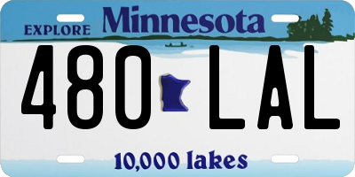 MN license plate 480LAL