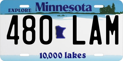 MN license plate 480LAM