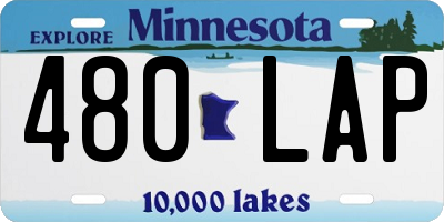 MN license plate 480LAP